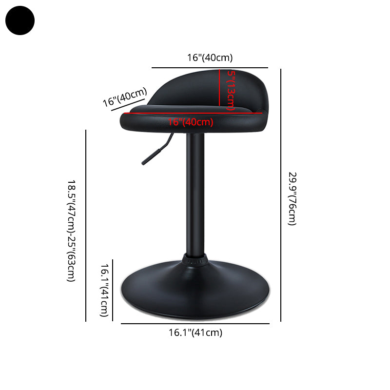 Black Modern Metal Bar Stool Adjustable Footrest Low Back Indoor Stool