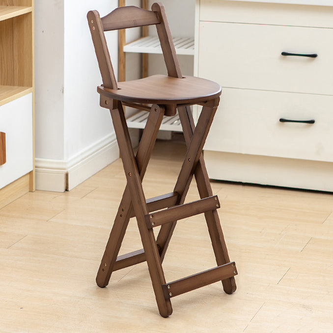 Modern Folding Armless Counter Stool Wood Living Room Bar Stool with Footrest
