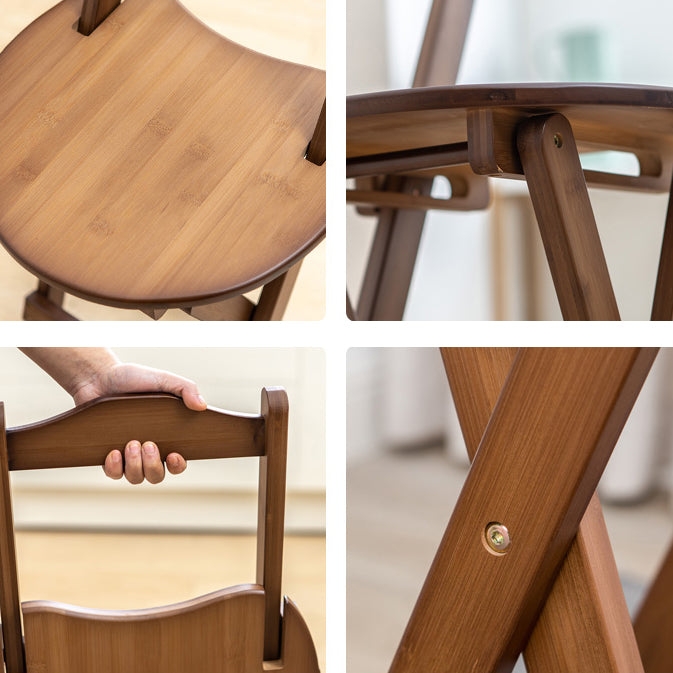 Modern Folding Armless Counter Stool Wood Living Room Bar Stool with Footrest