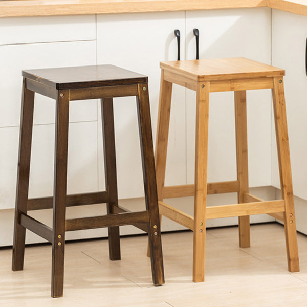 Modern Folding Armless Counter Stool Wood Living Room Bar Stool with Footrest