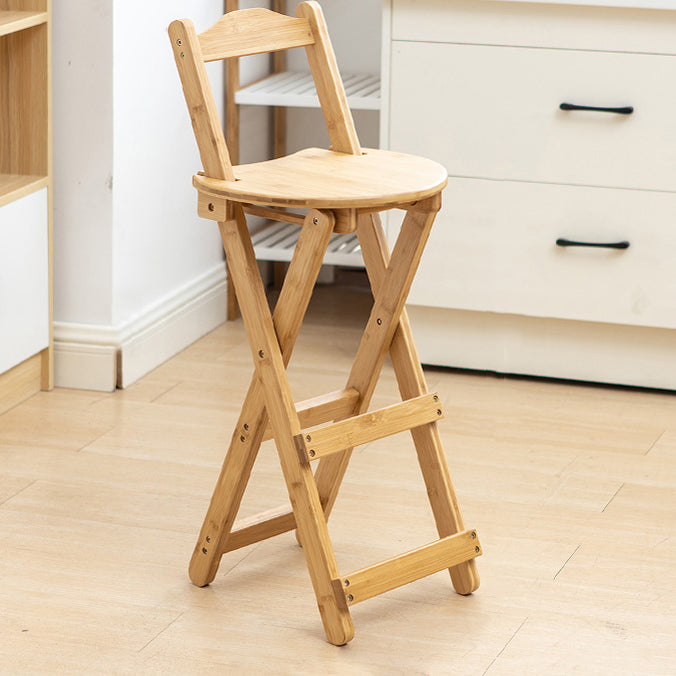 Modern Folding Armless Counter Stool Wood Living Room Bar Stool with Footrest
