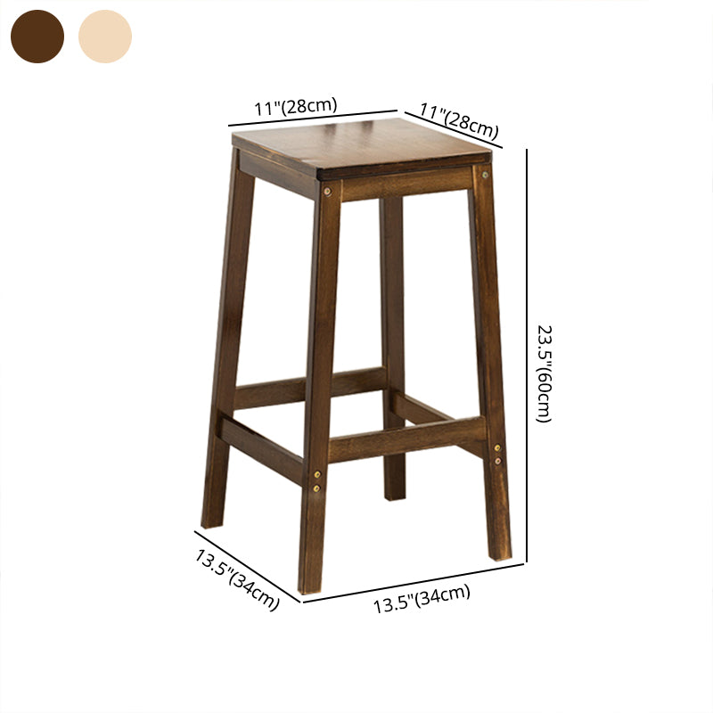 Modern Folding Armless Counter Stool Wood Living Room Bar Stool with Footrest