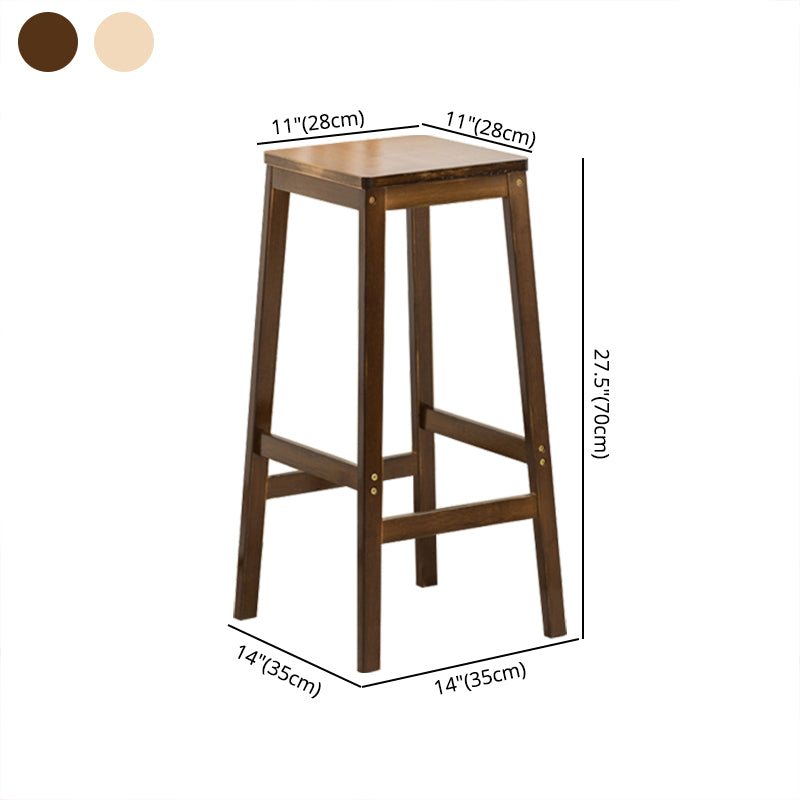 Modern Folding Armless Counter Stool Wood Living Room Bar Stool with Footrest
