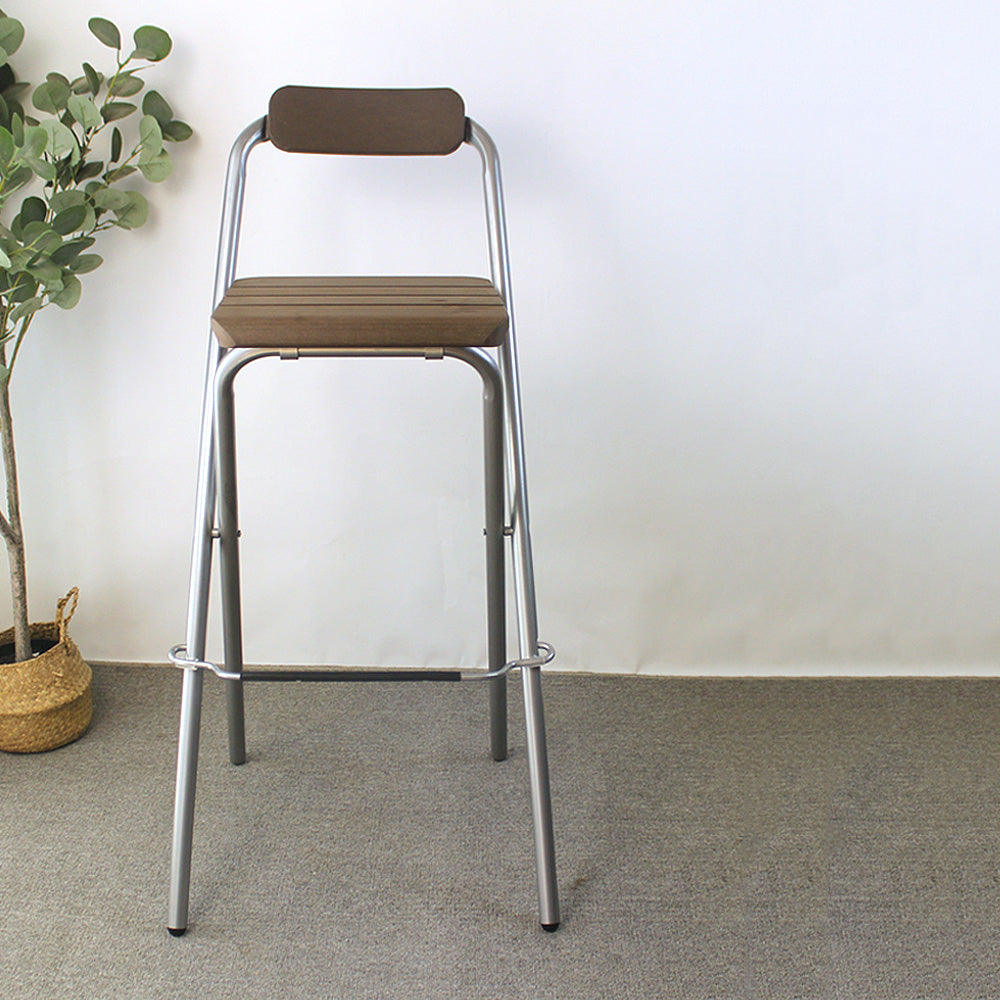 Modern Backrest Folding Counter Stool Steel Living Room Bar Stool with Footrest