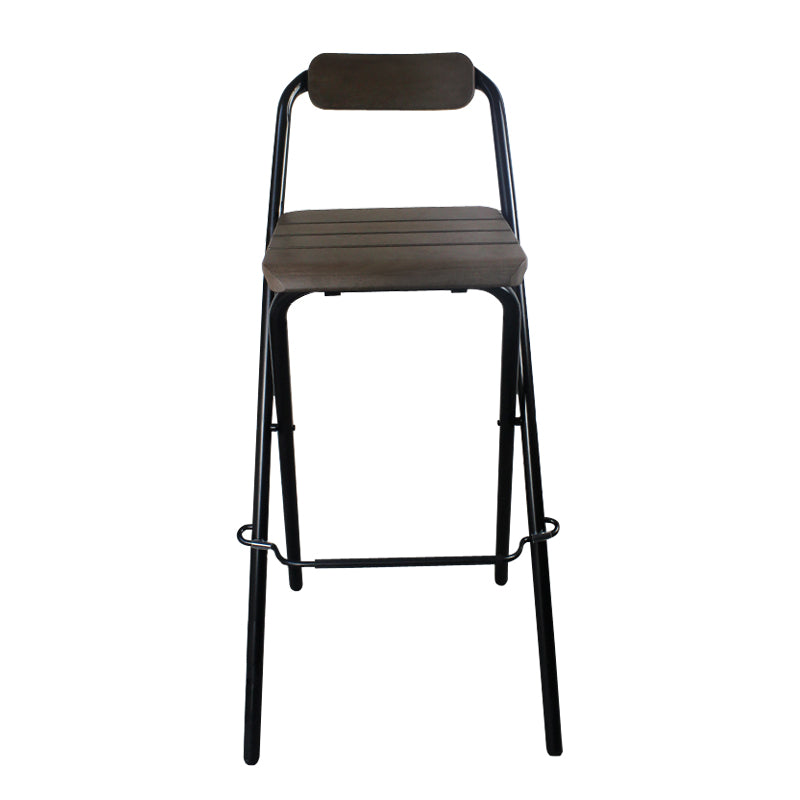 Modern Backrest Folding Counter Stool Steel Living Room Bar Stool with Footrest