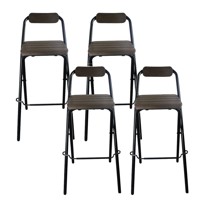 Modern Backrest Folding Counter Stool Steel Living Room Bar Stool with Footrest