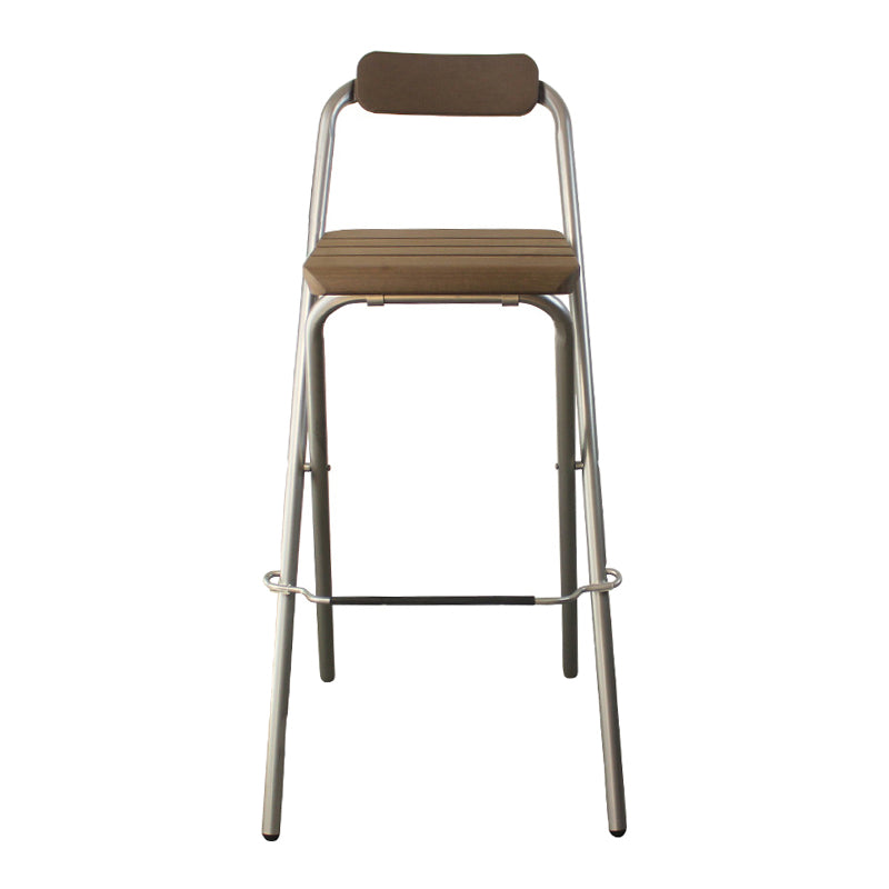 Modern Backrest Folding Counter Stool Steel Living Room Bar Stool with Footrest