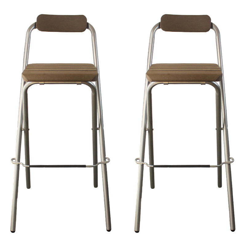 Modern Backrest Folding Counter Stool Steel Living Room Bar Stool with Footrest