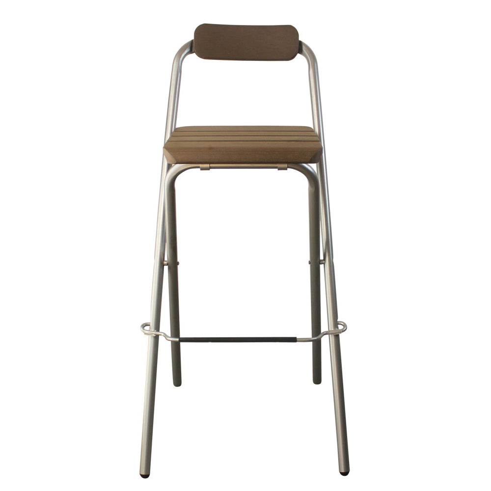 Modern Backrest Folding Counter Stool Steel Living Room Bar Stool with Footrest