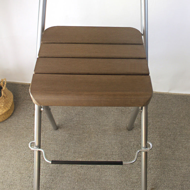 Modern Backrest Folding Counter Stool Steel Living Room Bar Stool with Footrest