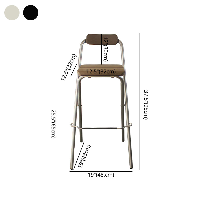 Modern Backrest Folding Counter Stool Steel Living Room Bar Stool with Footrest