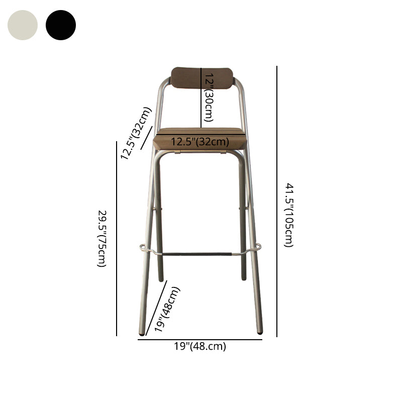 Modern Backrest Folding Counter Stool Steel Living Room Bar Stool with Footrest