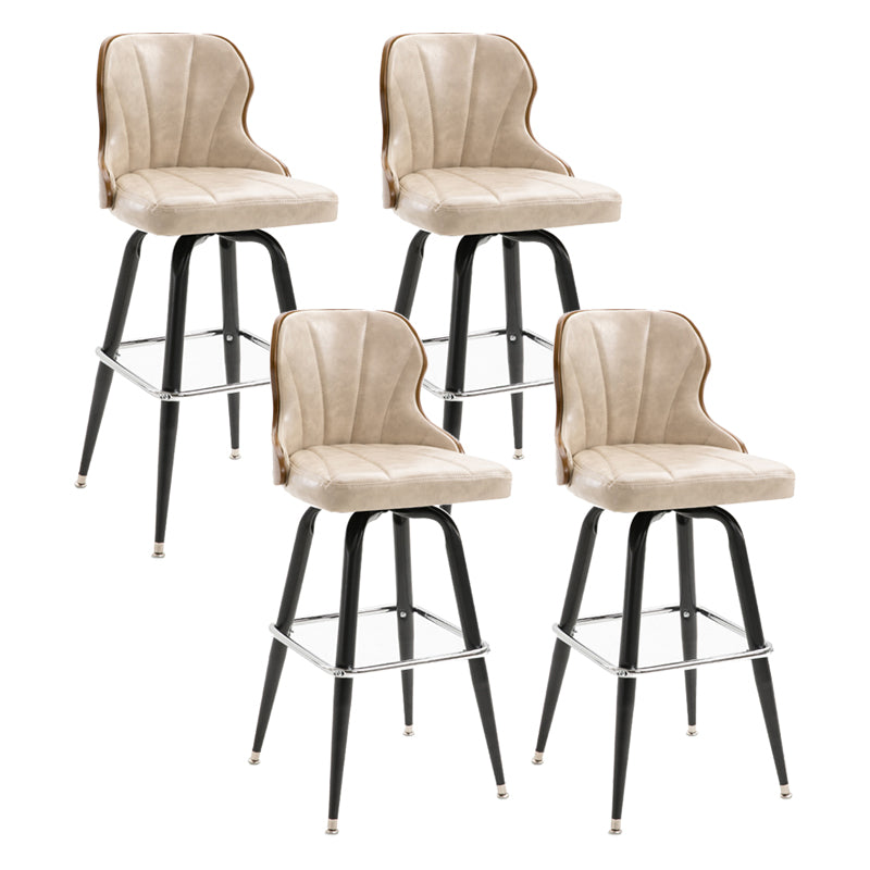 Brazo menos moderno taburete de bar de cuero de cuero de cuero taburete de contador de cubo