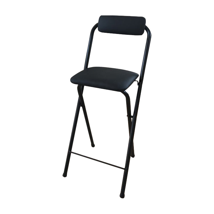 Taburete de bar plegable con respaldo moderno, taburete de bar de hierro para balcón con reposapiés