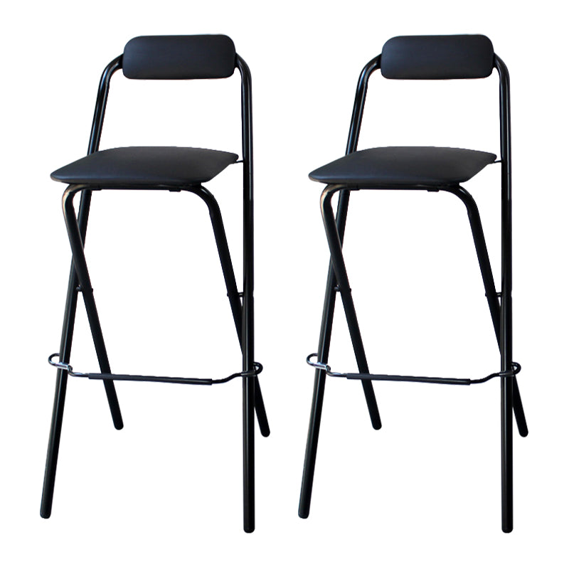 Taburete de bar plegable con respaldo moderno, taburete de bar de hierro para balcón con reposapiés