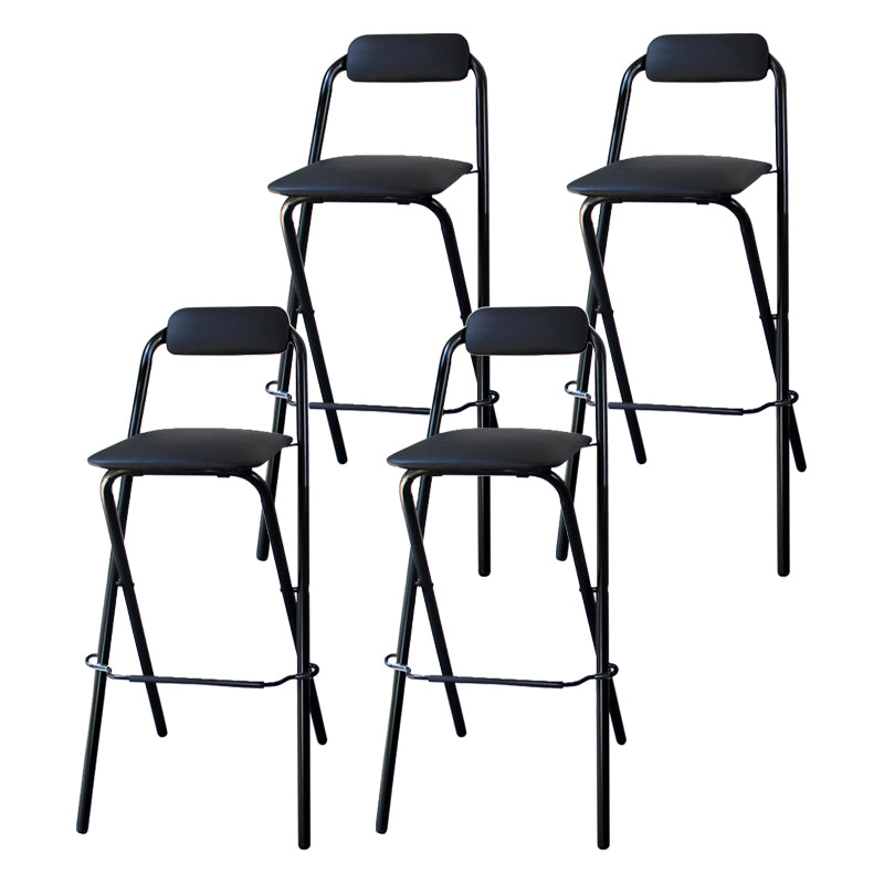 Taburete de bar plegable con respaldo moderno, taburete de bar de hierro para balcón con reposapiés