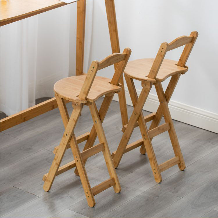 Modern Backrest Folding Counter Stool Wood Restaurant Bar Stool with Footrest