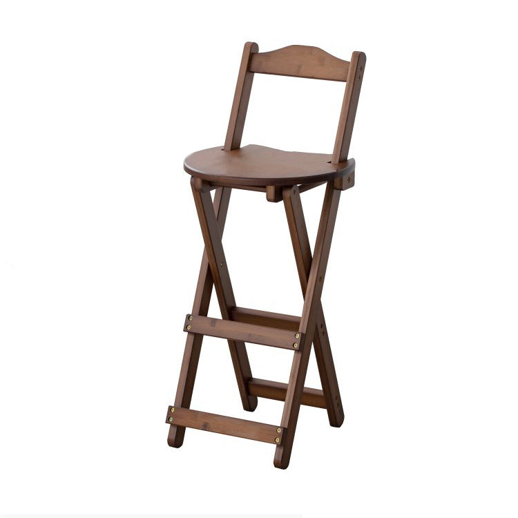 Modern Backrest Folding Counter Stool Wood Restaurant Bar Stool with Footrest