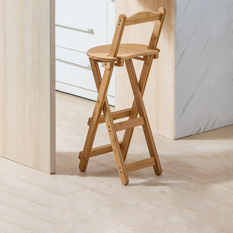 Modern Backrest Folding Counter Stool Wood Restaurant Bar Stool with Footrest