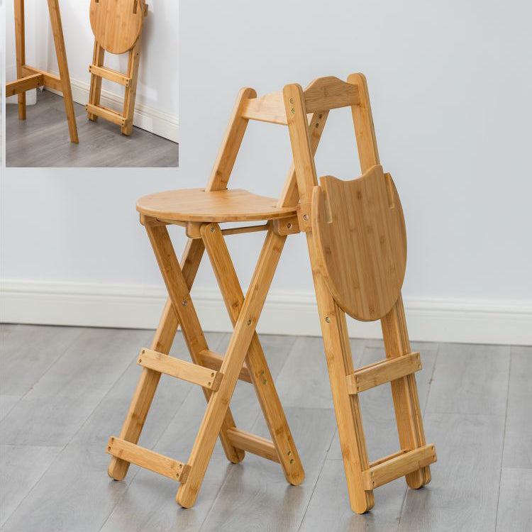 Modern Backrest Folding Counter Stool Wood Restaurant Bar Stool with Footrest