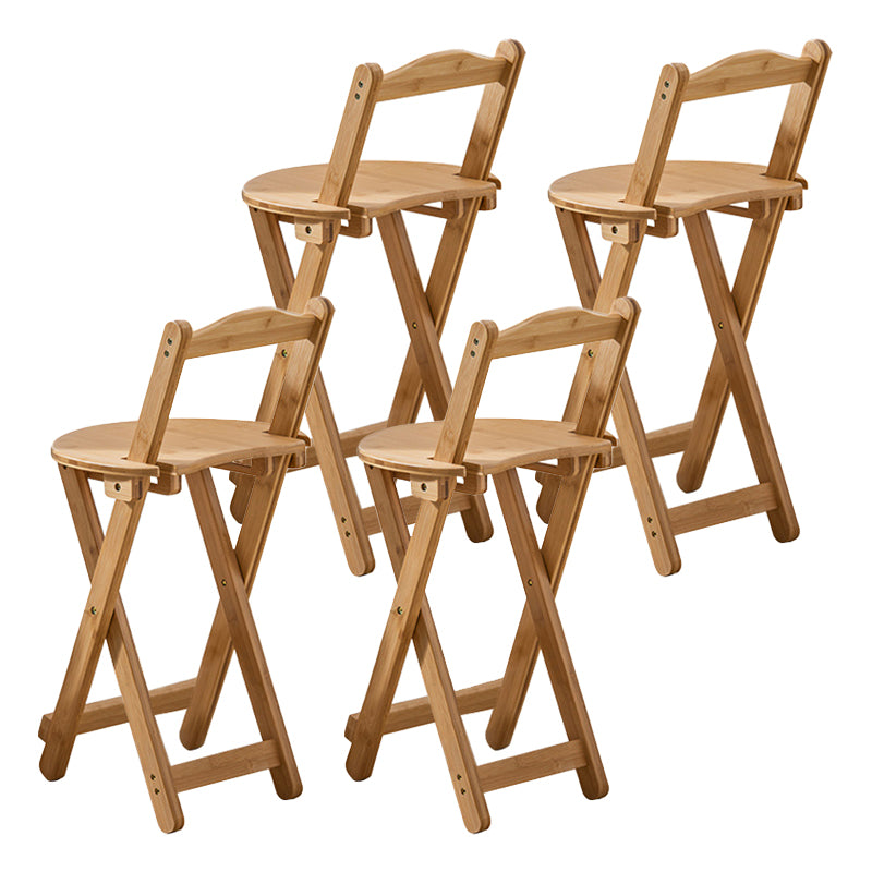 Modern Backrest Folding Counter Stool Wood Restaurant Bar Stool with Footrest
