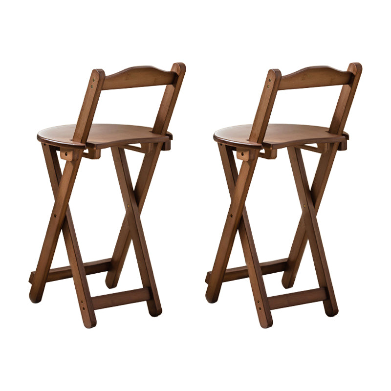Modern Backrest Folding Counter Stool Wood Restaurant Bar Stool with Footrest