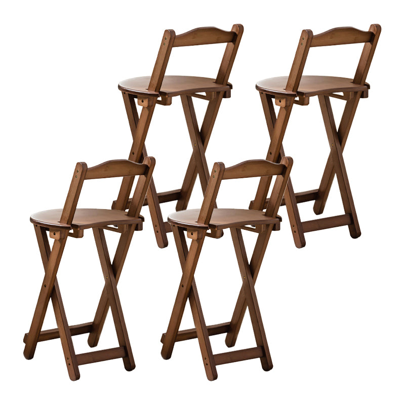 Modern Backrest Folding Counter Stool Wood Restaurant Bar Stool with Footrest