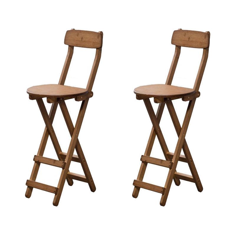 Modern Backrest Folding Counter Stool Wood Restaurant Bar Stool with Footrest