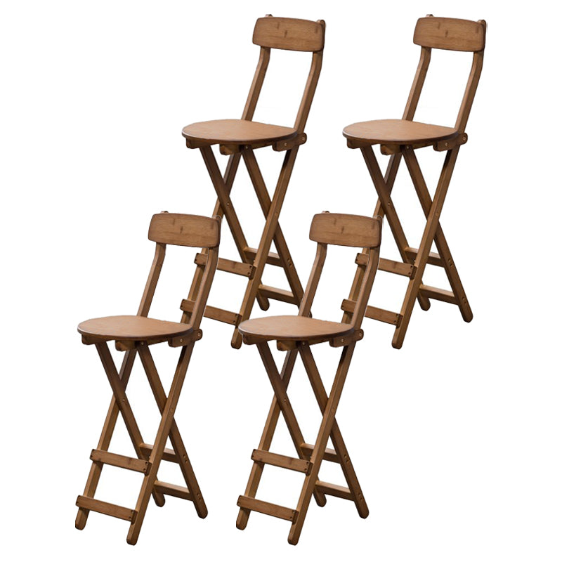 Modern Backrest Folding Counter Stool Wood Restaurant Bar Stool with Footrest