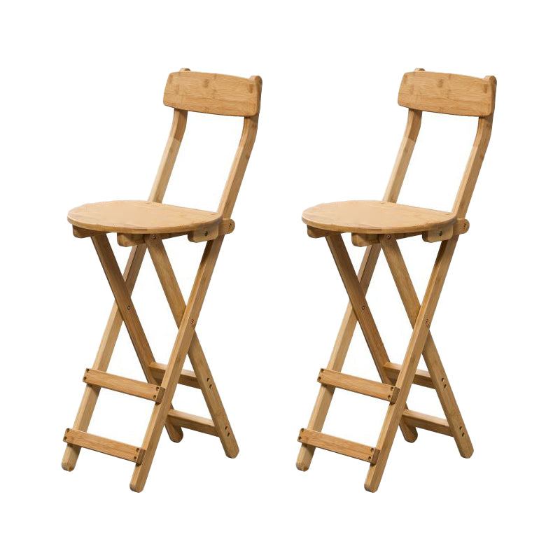 Modern Backrest Folding Counter Stool Wood Restaurant Bar Stool with Footrest