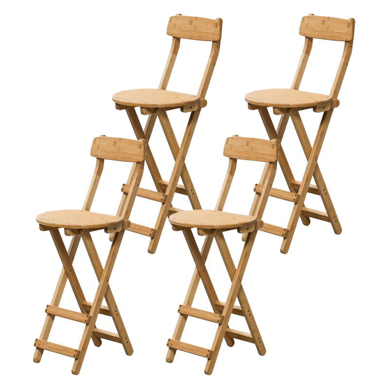 Modern Backrest Folding Counter Stool Wood Restaurant Bar Stool with Footrest