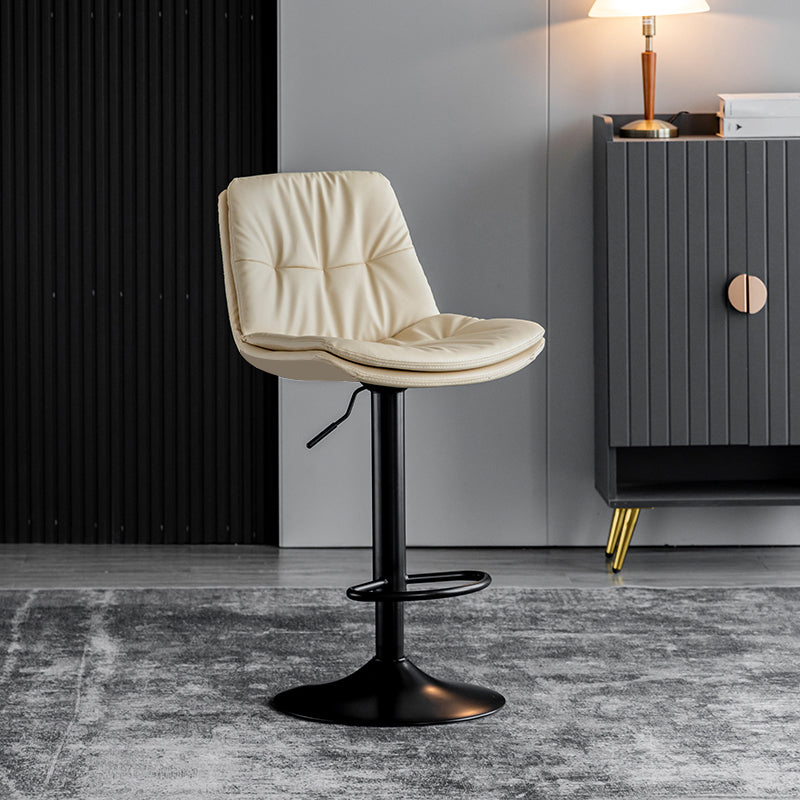 Taburete giratorio de hierro con altura para mostrador, taburete de bar interior ajustable moderno con reposapiés