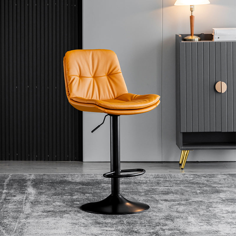Taburete giratorio de hierro con altura para mostrador, taburete de bar interior ajustable moderno con reposapiés