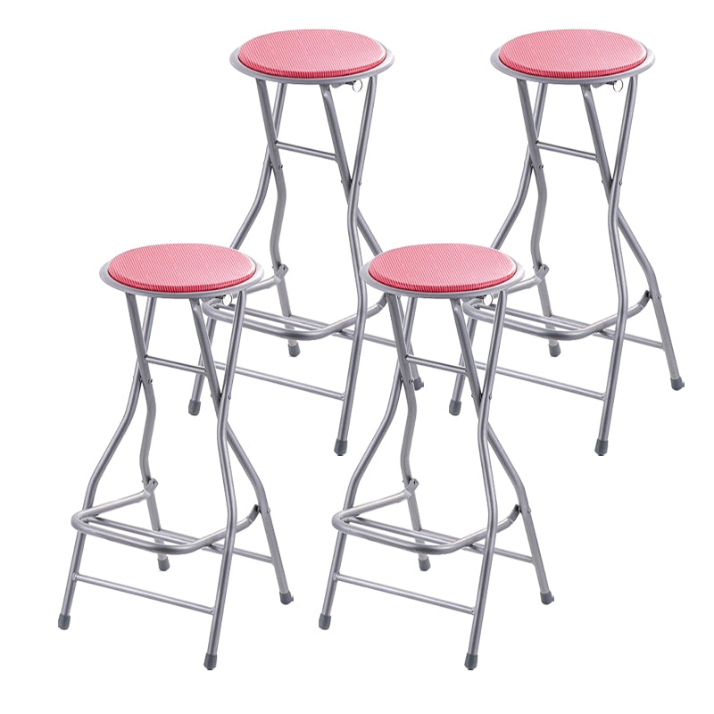 Tabourets de comptoir à dossier bas en acier modernes, repose-pieds rond pliant, tabouret de Bar pour Bar