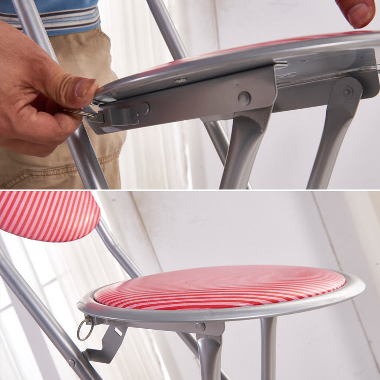 Tabourets de comptoir à dossier bas en acier modernes, repose-pieds rond pliant, tabouret de Bar pour Bar