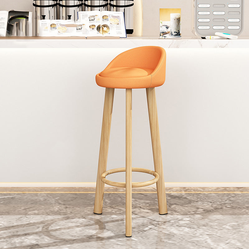 Taburete de bar sin brazos con respaldo moderno, taburete de bar de acero para cajero con cojín
