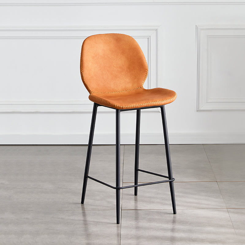 Coffee Shop Bar Stool Leather Armless Modern Distressed Counter Stools