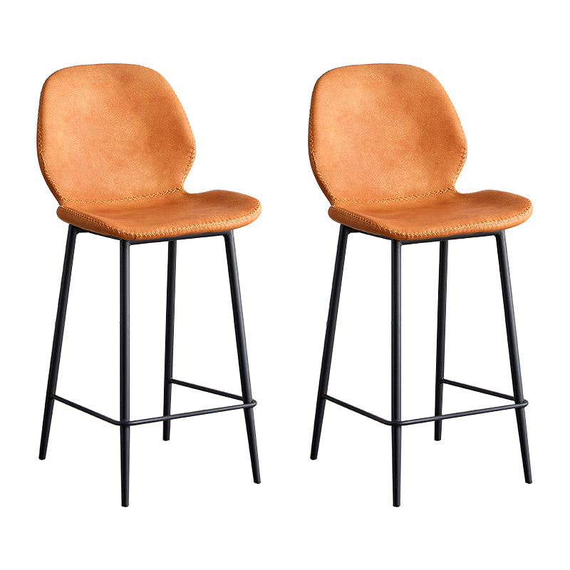 Coffee Shop Bar Stool Leather Armless Modern Distressed Counter Stools