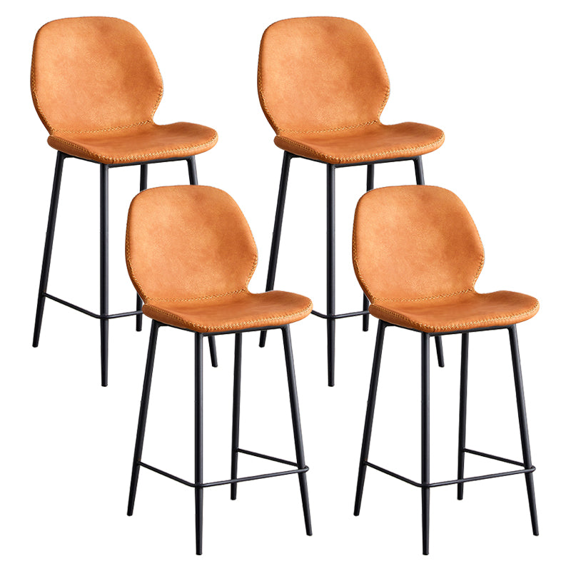 Coffee Shop Bar Stool Leather Armless Modern Distressed Counter Stools