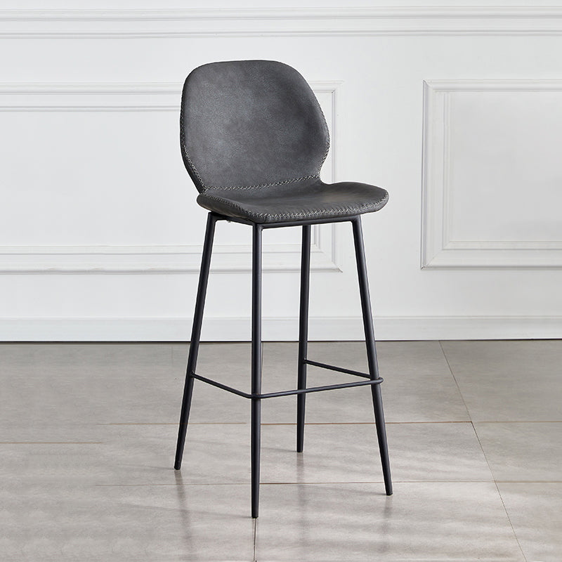 Coffee Shop Bar Stool Leather Armless Modern Distressed Counter Stools