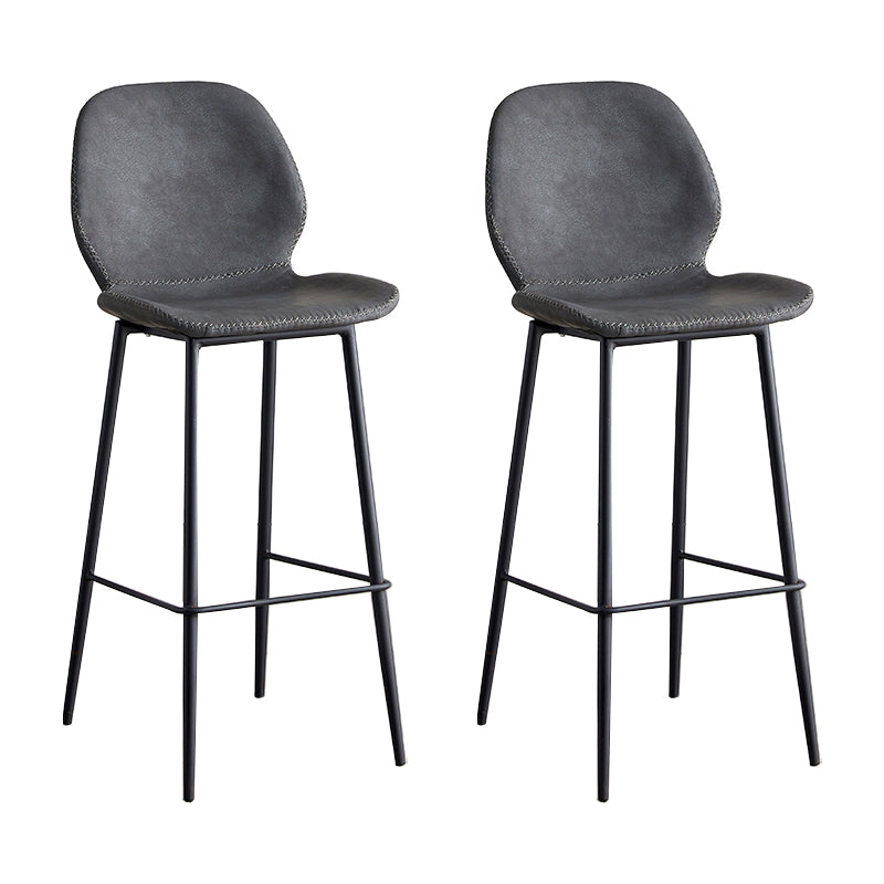 Coffee Shop Bar Stool Leather Armless Modern Distressed Counter Stools
