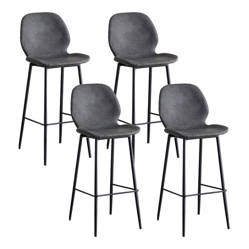 Coffee Shop Bar Stool Leather Armless Modern Distressed Counter Stools