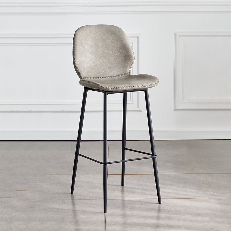 Coffee Shop Bar Stool Leather Armless Modern Distressed Counter Stools