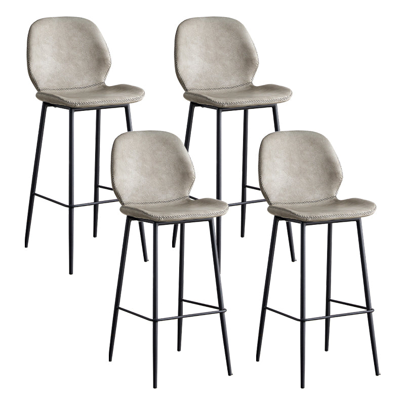 Coffee Shop Bar Stool Leather Armless Modern Distressed Counter Stools