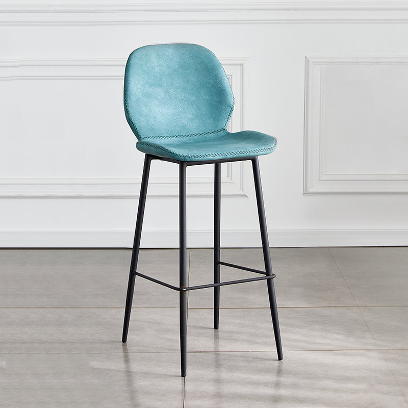 Coffee Shop Bar Stool Leather Armless Modern Distressed Counter Stools