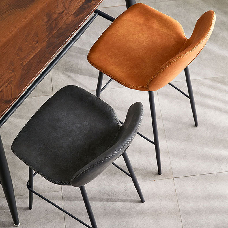 Coffee Shop Bar Stool Leather Armless Modern Distressed Counter Stools