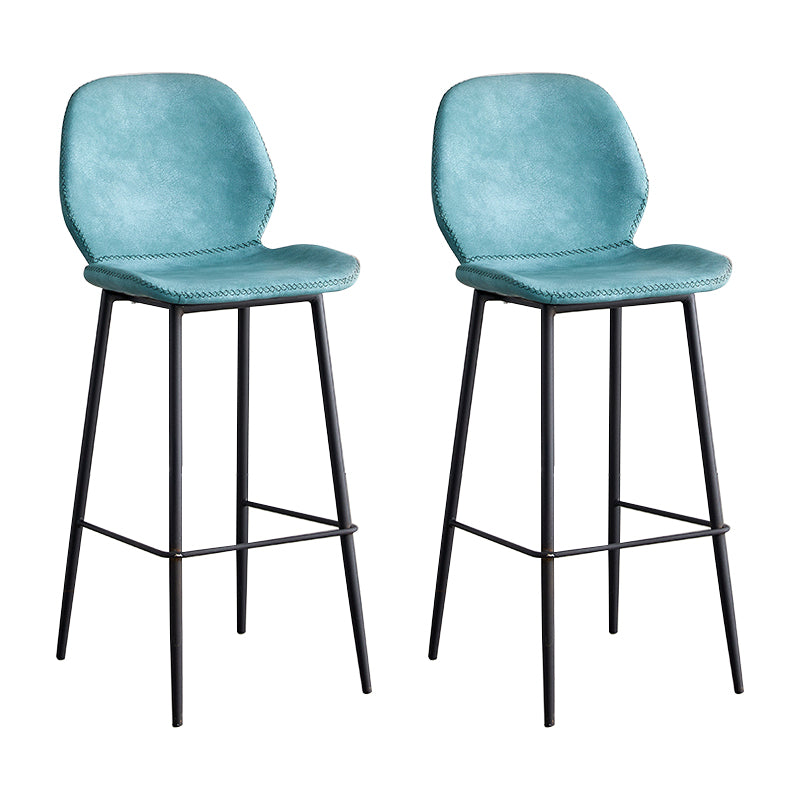 Coffee Shop Bar Stool Leather Armless Modern Distressed Counter Stools