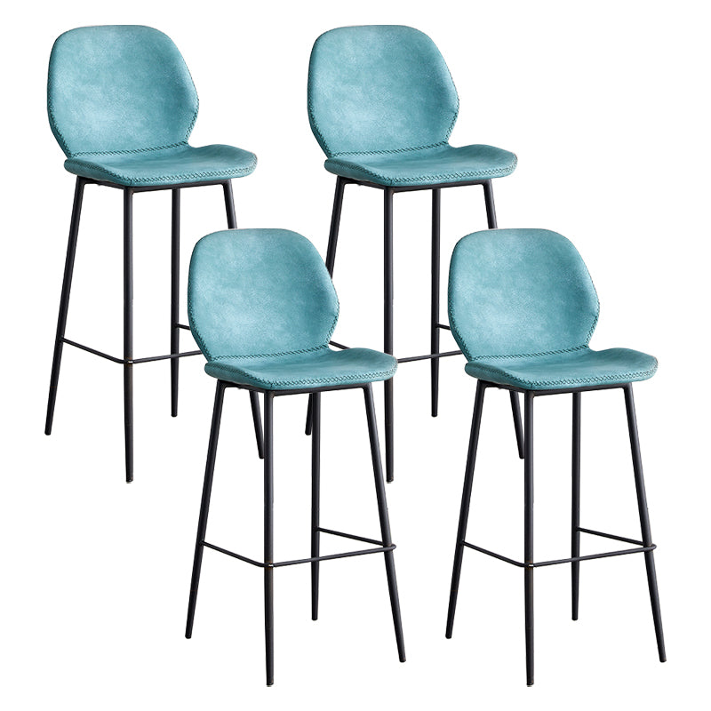 Coffee Shop Bar Stool Leather Armless Modern Distressed Counter Stools
