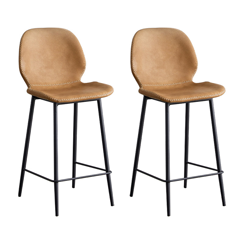 Coffee Shop Bar Stool Leather Armless Modern Distressed Counter Stools
