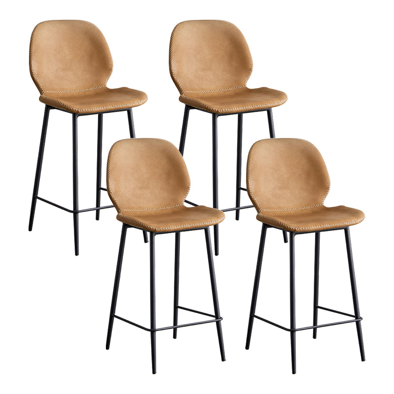 Coffee Shop Bar Stool Leather Armless Modern Distressed Counter Stools